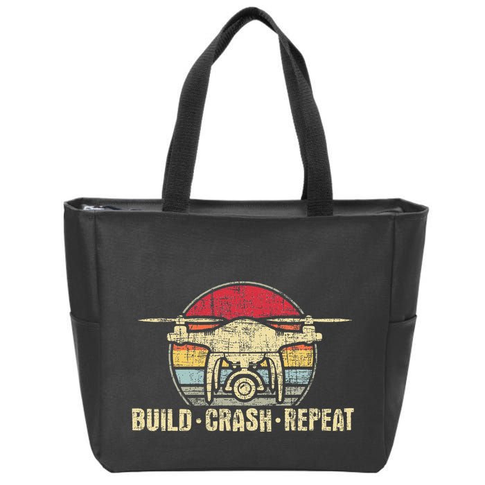 Build Crash Repeat Drone Pilot Quadcopter Faa Certified Zip Tote Bag