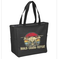 Build Crash Repeat Drone Pilot Quadcopter Faa Certified Zip Tote Bag