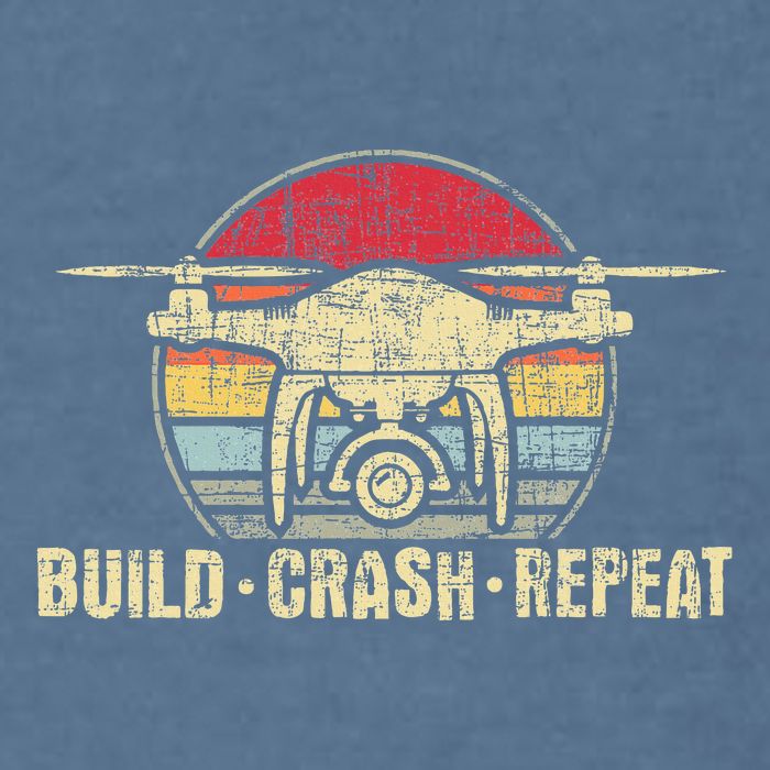 Build Crash Repeat Drone Pilot Quadcopter Faa Certified Garment-Dyed Sweatshirt