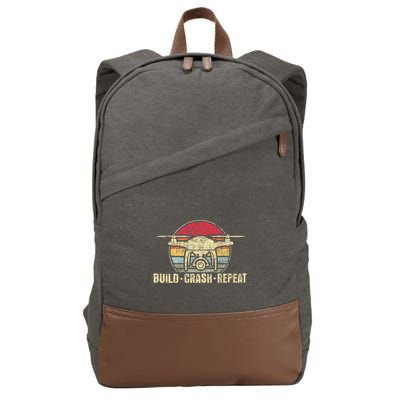 Build Crash Repeat Drone Pilot Quadcopter Faa Certified Cotton Canvas Backpack