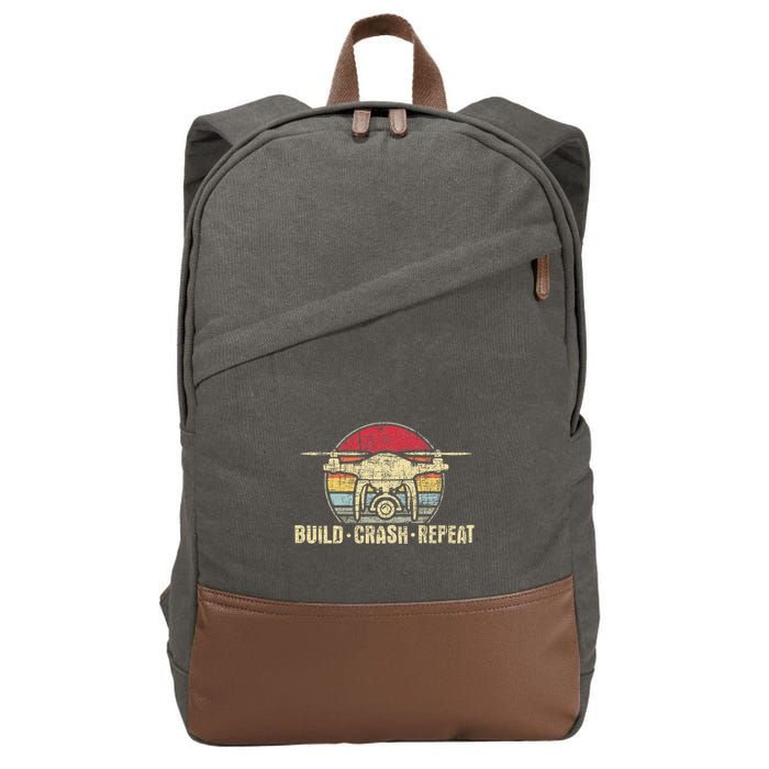 Build Crash Repeat Drone Pilot Quadcopter Faa Certified Cotton Canvas Backpack