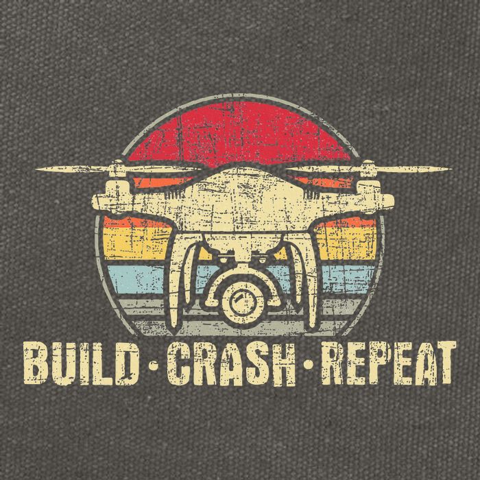 Build Crash Repeat Drone Pilot Quadcopter Faa Certified Cotton Canvas Backpack