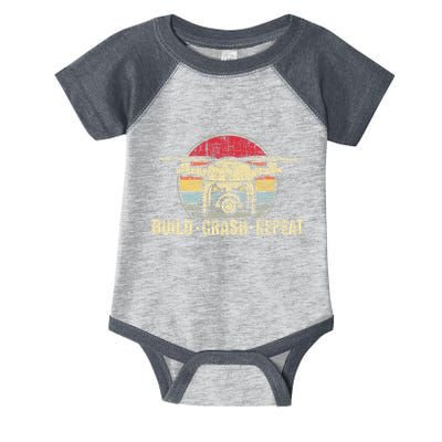 Build Crash Repeat Drone Pilot Quadcopter Faa Certified Infant Baby Jersey Bodysuit