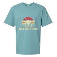 Build Crash Repeat Drone Pilot Quadcopter Faa Certified Sueded Cloud Jersey T-Shirt