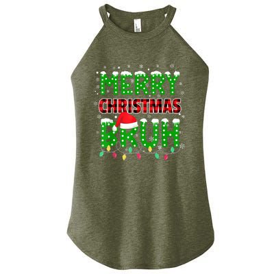 Bruh Christmas Red Plaid Teens Xmas Pajama Women's Perfect Tri Rocker Tank