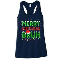 Bruh Christmas Red Plaid Teens Xmas Pajama Women's Racerback Tank