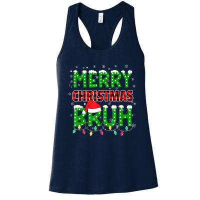 Bruh Christmas Red Plaid Teens Xmas Pajama Women's Racerback Tank