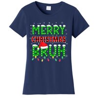 Bruh Christmas Red Plaid Teens Xmas Pajama Women's T-Shirt