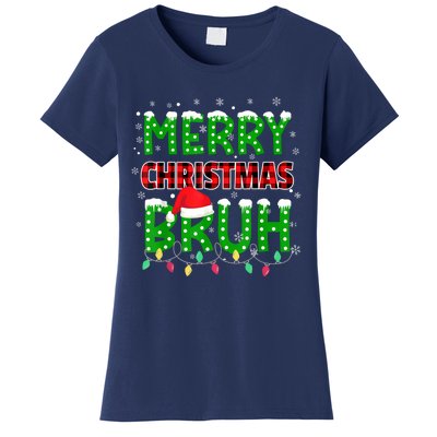 Bruh Christmas Red Plaid Teens Xmas Pajama Women's T-Shirt