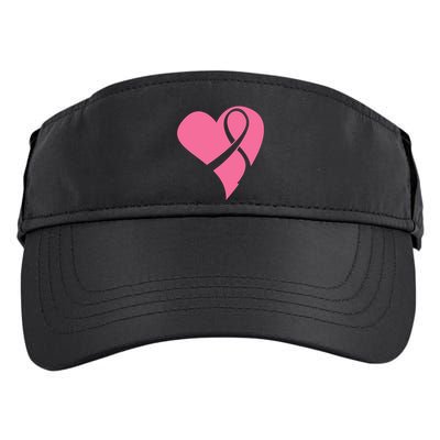 Breast Cancer Ribbon Heart Adult Drive Performance Visor