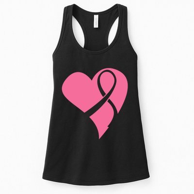 Breast Cancer Ribbon Heart Womens Tank Top