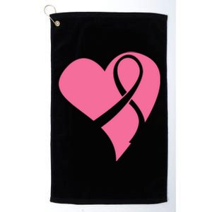 Breast Cancer Ribbon Heart Platinum Collection Golf Towel