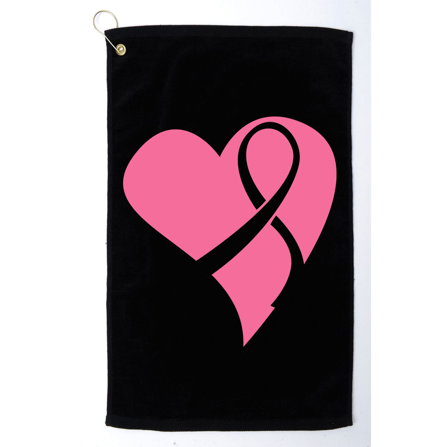 Breast Cancer Ribbon Heart Golf Towel