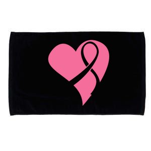 Breast Cancer Ribbon Heart Microfiber Hand Towel