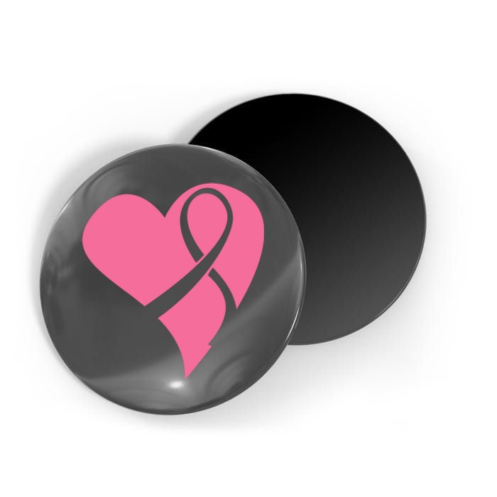 Breast Cancer Ribbon Heart Magnet