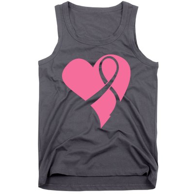 Breast Cancer Ribbon Heart Tank Top