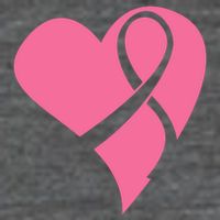Breast Cancer Ribbon Heart Womens T-Shirt