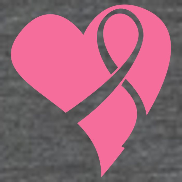 Breast Cancer Ribbon Heart Womens T-Shirt