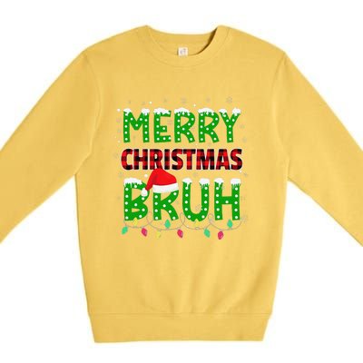 Bruh Christmas Red Plaid Teens Xmas Pajama Premium Crewneck Sweatshirt