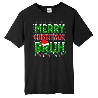 Bruh Christmas Red Plaid Teens Xmas Pajama Tall Fusion ChromaSoft Performance T-Shirt