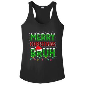 Bruh Christmas Red Plaid Teens Xmas Pajama Ladies PosiCharge Competitor Racerback Tank