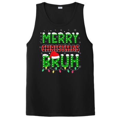 Bruh Christmas Red Plaid Teens Xmas Pajama PosiCharge Competitor Tank