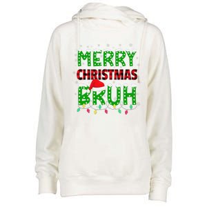 Bruh Christmas Red Plaid Teens Xmas Pajama Womens Funnel Neck Pullover Hood