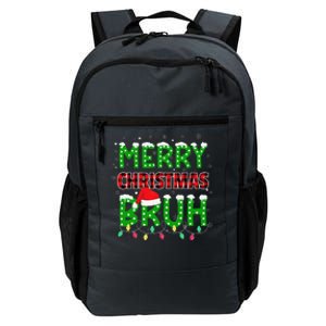 Bruh Christmas Red Plaid Teens Xmas Pajama Daily Commute Backpack