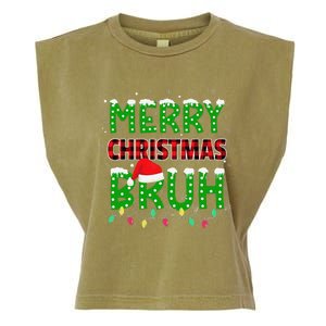 Bruh Christmas Red Plaid Teens Xmas Pajama Garment-Dyed Women's Muscle Tee