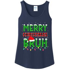 Bruh Christmas Red Plaid Teens Xmas Pajama Ladies Essential Tank