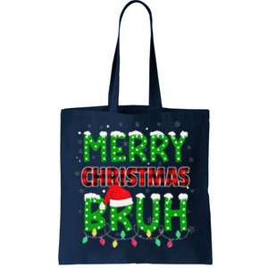 Bruh Christmas Red Plaid Teens Xmas Pajama Tote Bag