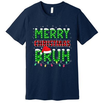 Bruh Christmas Red Plaid Teens Xmas Pajama Premium T-Shirt