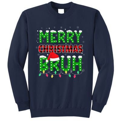 Bruh Christmas Red Plaid Teens Xmas Pajama Tall Sweatshirt