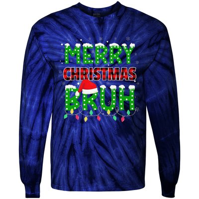 Bruh Christmas Red Plaid Teens Xmas Pajama Tie-Dye Long Sleeve Shirt