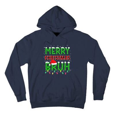 Bruh Christmas Red Plaid Teens Xmas Pajama Tall Hoodie