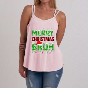 Bruh Christmas Red Plaid Teens Xmas Pajama Women's Strappy Tank