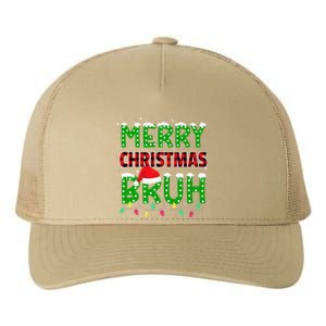 Bruh Christmas Red Plaid Teens Xmas Pajama Yupoong Adult 5-Panel Trucker Hat