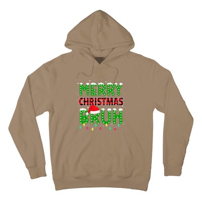 Bruh Christmas Red Plaid Teens Xmas Pajama Hoodie