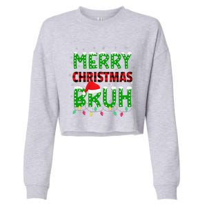 Bruh Christmas Red Plaid Teens Xmas Pajama Cropped Pullover Crew