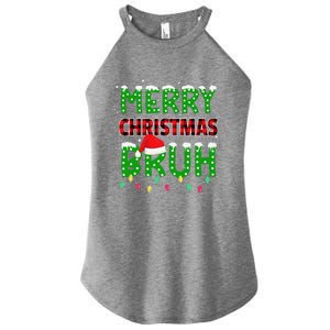 Bruh Christmas Red Plaid Teens Xmas Pajama Women's Perfect Tri Rocker Tank