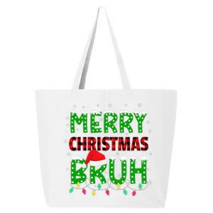 Bruh Christmas Red Plaid Teens Xmas Pajama 25L Jumbo Tote