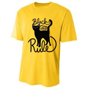 Black Cats RULE Fun Black Cat Mom Cute Performance Sprint T-Shirt