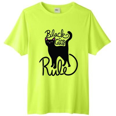 Black Cats RULE Fun Black Cat Mom Cute Tall Fusion ChromaSoft Performance T-Shirt