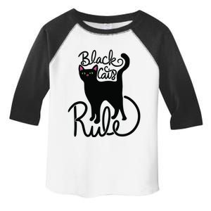 Black Cats RULE Fun Black Cat Mom Cute Toddler Fine Jersey T-Shirt