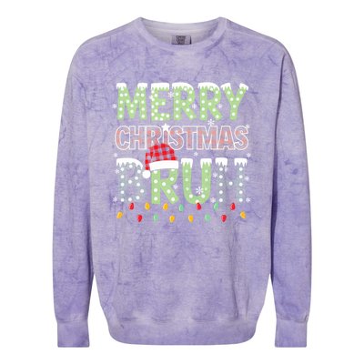 Bruh Christmas Red Plaid Xmas Pajama Colorblast Crewneck Sweatshirt