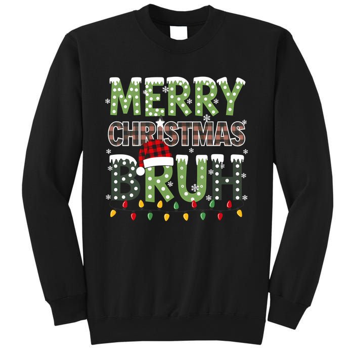 Bruh Christmas Red Plaid Xmas Pajama Sweatshirt