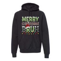 Bruh Christmas Red Plaid Xmas Pajama Premium Hoodie