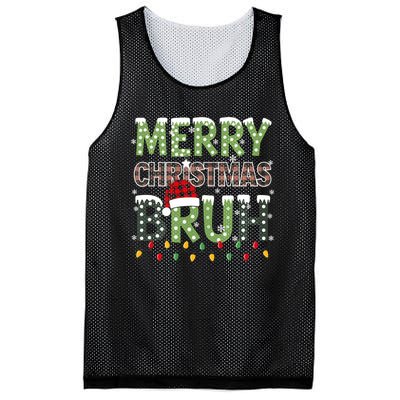 Bruh Christmas Red Plaid Xmas Pajama Mesh Reversible Basketball Jersey Tank