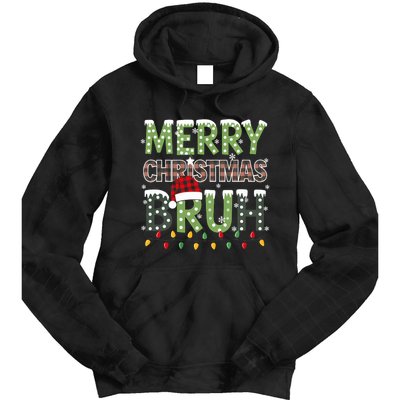 Bruh Christmas Red Plaid Xmas Pajama Tie Dye Hoodie