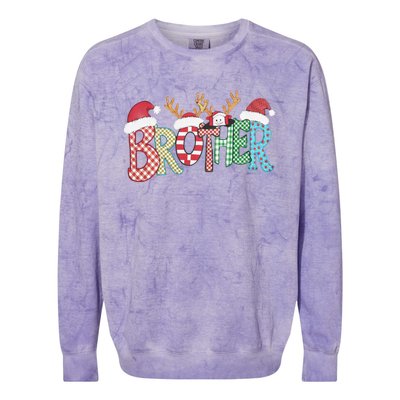 Brother Christmas Reindeer Santa Festive Design Funny Gift Colorblast Crewneck Sweatshirt